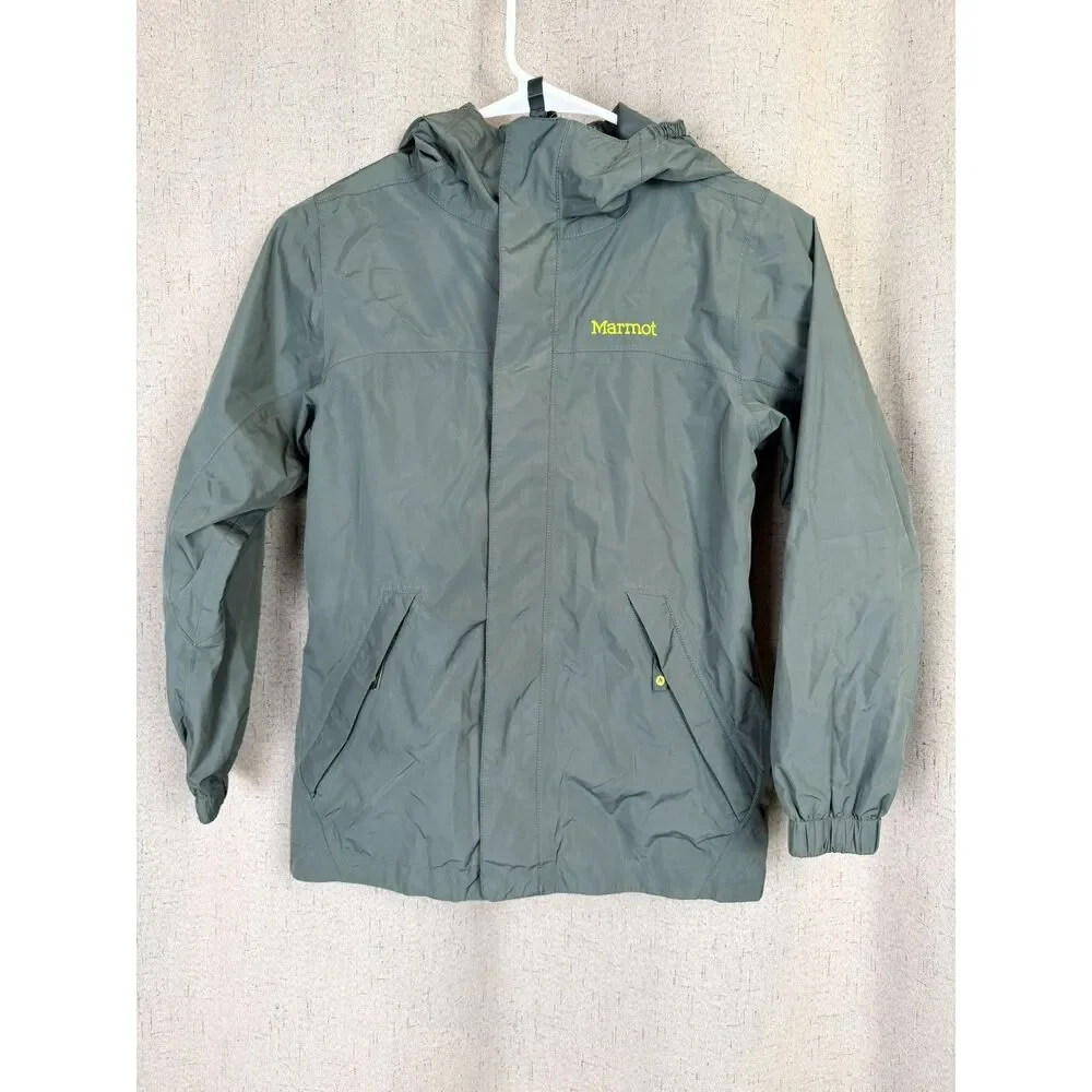Marmot‎ Hooded Zip Rain Jacket in Slate Green